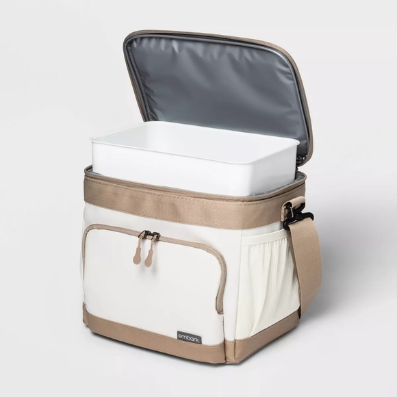 Embark Tan and White Storage Bag - Picture 2 of 2